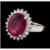 Image 1 : 6.53 ctw Ruby and Diamond Ring - 14KT White Gold