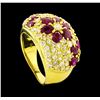 Image 4 : 2.32 ctw Ruby and Diamond Ring - 18KT Yellow Gold