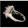 Image 3 : 2.45 ctw Pink Tourmaline and Diamond Ring - Platinum