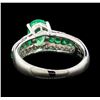 Image 2 : 1 ctw Emerald, Emerald and Diamond Ring - Platinum