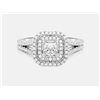 Image 1 : Cubic Zirconia and Diamond Ring - 18KT White Gold