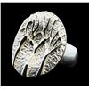 Image 1 : Branch Medallion Ring - Rhodium Plated