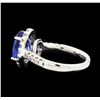 Image 3 : 4.10 ctw Tanzanite and Diamond Ring - 14KT White Gold