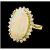 Image 1 : 5.10 ctw Opal and Diamond Ring - 14KT Yellow Gold