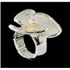 Image 4 : Petal Pearl Ring - Rhodium Plated