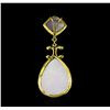 Image 2 : Natural Quartz and Diamond Pendant - 18KT Yellow Gold