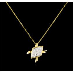 1.00 ctw Diamond Pendant with Chain - 14KT Yellow Gold