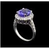 Image 4 : 14KT White Gold 4.22 ctw Tanzanite and Diamond Ring