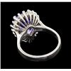 Image 3 : 3.96 ctw Tanzanite and Diamond Ring - 14KT White Gold