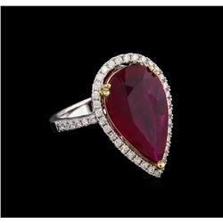 14KT White Gold 7.24 ctw Ruby and Diamond Ring