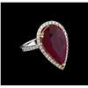 Image 1 : 14KT White Gold 7.24 ctw Ruby and Diamond Ring