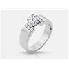 Image 1 : Cubic Zirconia and Diamond Ring - 14KT White Gold