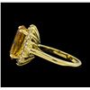 Image 3 : 5.50 ctw Citrine Quartz  and Diamond Ring - 14KT Yellow  Gold