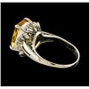 Image 3 : 4.24 ctw Imperial Topaz and Diamond Ring - Platinum