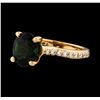 Image 1 : 3.00 ctw Green Tourmaline and Diamond Ring - 14KT Rose Gold