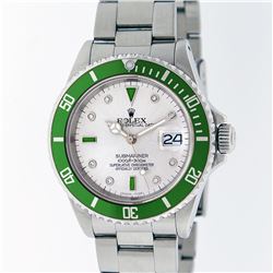 Rolex Stainless Steel Emerald and Diamond Submariner Men's Watch