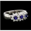 Image 1 : 0.56 ctw Sapphire and Diamond Ring - Platinum
