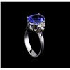 Image 4 : 3.20 ctw Tanzanite and Diamond Ring - 14KT White Gold