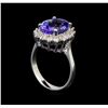 Image 4 : 14KT White Gold 4.37 ctw Tanzanite and Diamond Ring