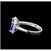 Image 3 : 14KT White Gold 2.76 ctw Tanzanite and Diamond Ring