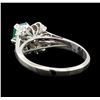 Image 3 : 0.60 ctw Emerald and Diamond Ring - Platinum