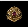 Image 4 : 3.65 ctw Tourmaline and Diamond Suite - 14KT Yellow Gold