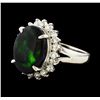 Image 1 : 4.08 ctw Black Opal and Diamond Ring - Platinum