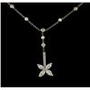 Image 2 : 2.00 ctw Diamond Pendant with Chain - 14KT White Gold