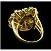 Image 3 : 1.51 ctw Diamond and Emerald Ring - 18KT Yellow Gold