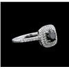 Image 1 : 1.23 ctw Black Diamond Ring - 14KT White Gold