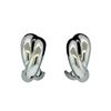 Image 1 : Crossed Hoop Post Earrings - Rhodium Plated