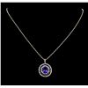 Image 1 : 14KT Two-Tone Gold 4.32 ctw Tanzanite and Diamond Pendant With Chain