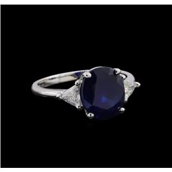 3.53 ctw Sapphire and Diamond Ring - 14KT White Gold