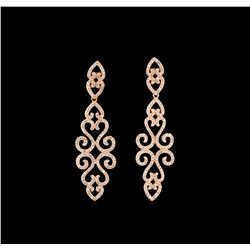 1.60 ctw Diamond Earrings - 14KT Rose Gold