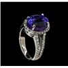 Image 4 : 8.24 ctw Tanzanite and Diamond Ring - 14KT White Gold