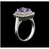 Image 3 : 2.05 ctw Tanzanite and Diamond Ring - 14KT White Gold