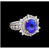 Image 1 : 14KT Two-Tone Gold 3.15 ctw Tanzanite and Diamond Ring