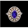 Image 2 : 14KT Two-Tone Gold 1.73 ctw Tanzanite and Diamond Ring