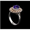 Image 4 : 14KT Two-Tone Gold 1.73 ctw Tanzanite and Diamond Ring