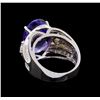 Image 3 : 8.85 ctw Tanzanite and Diamond Ring - 14KT White Gold