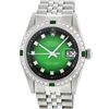 Image 1 : Rolex Stainless Steel Diamond and Emerald DateJust Men's Watch