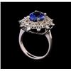 Image 4 : 4.10 ctw Tanzanite and Diamond Ring - 14KT White Gold