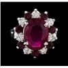 Image 2 : 6.73 ctw Ruby and Diamond Ring - 14KT White Gold