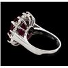 Image 3 : 6.73 ctw Ruby and Diamond Ring - 14KT White Gold