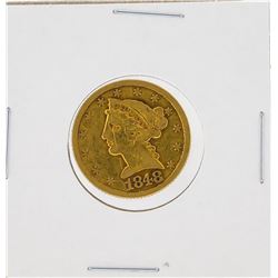 1848 $5 Liberty Head Half Eagle Gold Coin