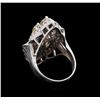 Image 6 : 14KT White Gold 6.82 ctw Ring & Earring Suite