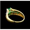 Image 3 : 1.43 ctw Emerald and Diamond Ring - 14KT Yellow Gold