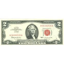 1963 $2 Choice Circulated Red Seal Note