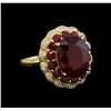 Image 1 : 14KT Yellow Gold 10.13 ctw Ruby and Diamond Ring