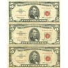 Image 1 : 1963 $5 VG/XF Red Seal Note Lot of 3